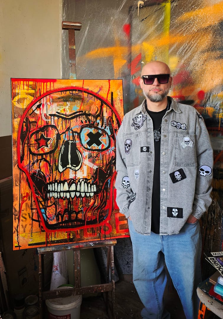 I hate this f*ucking world – Kamil Jaczyński, akryl, graffiti, kolaż, inna, technika własna, technika mieszana, 2026
