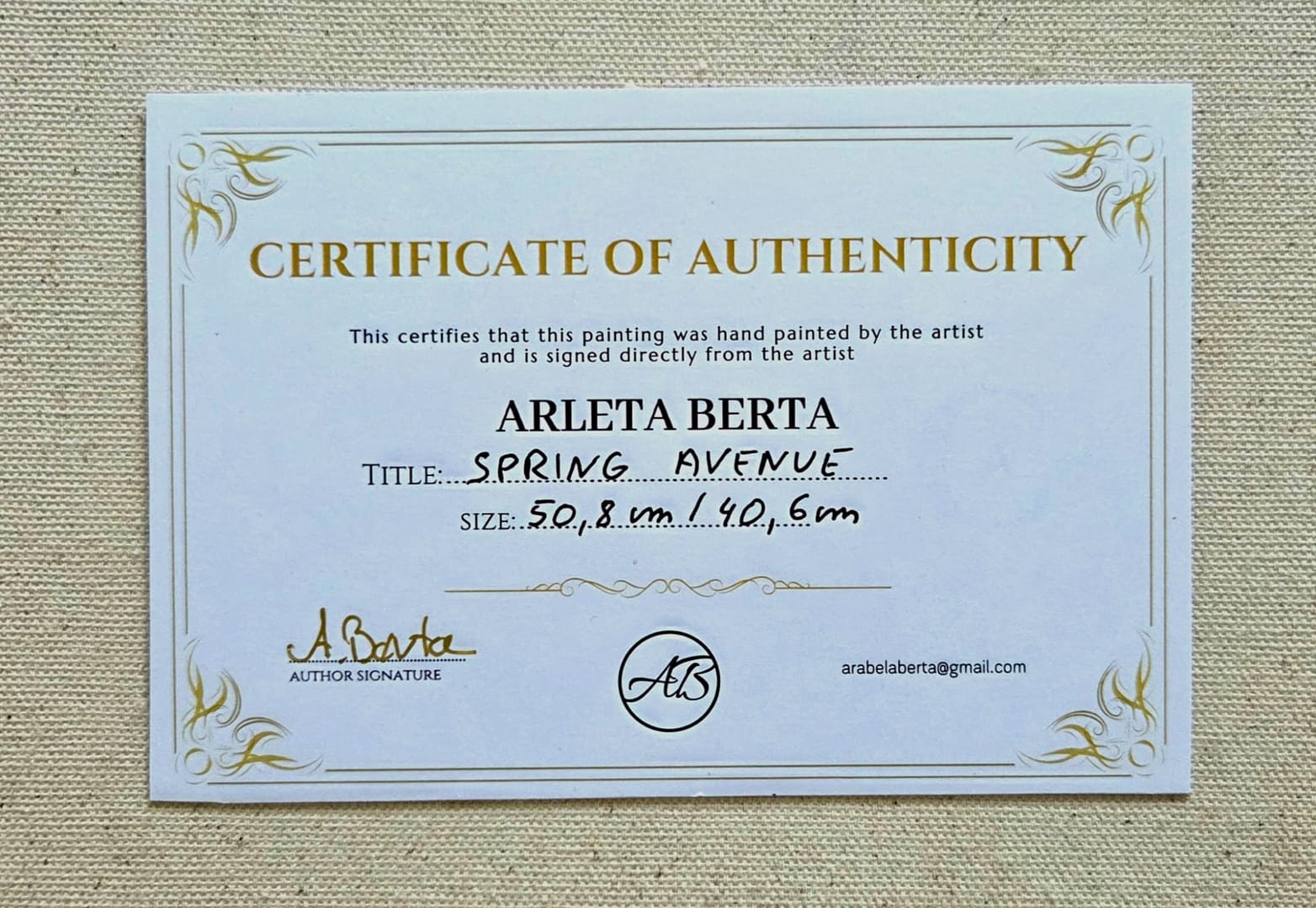 Wiosenna Aleja – Arleta Berta, olej, 2026