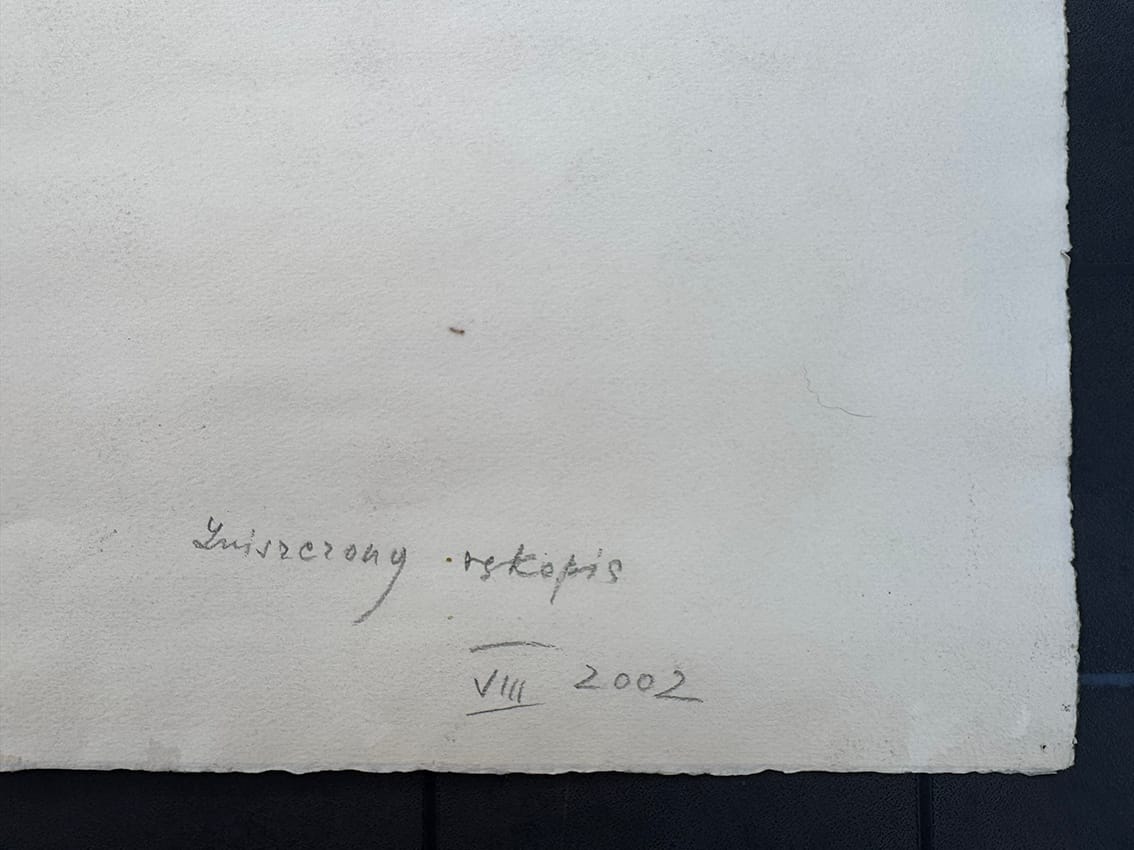 Tekst pisany przy I Symfonii G. Mahlera – Janina Kraupe, akwarela, 2000