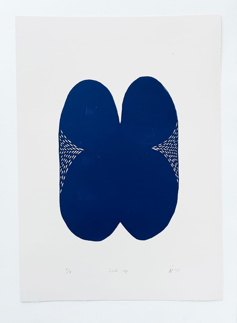 Look up 2 – Agata Kycia, linoryt, 2025
