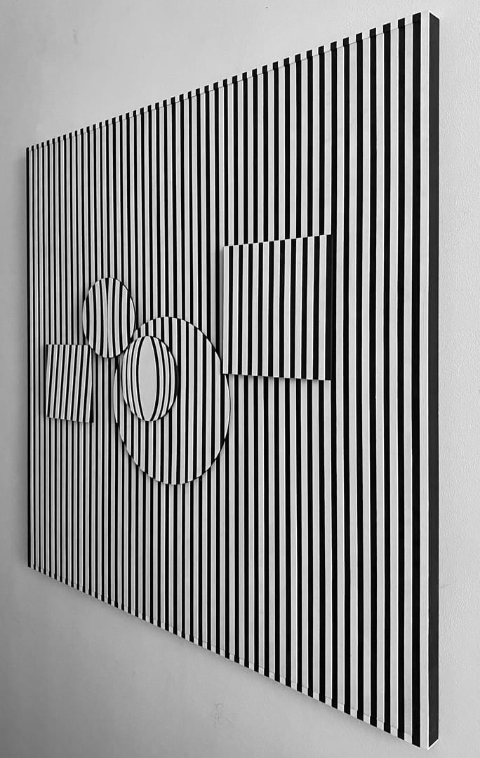 Kompozycja przestrzenna (1+45)x(2+8)x(3+8)x(4+7)x(5+13)x(6+10) – Marcin Lubera, technika mieszana, 2025