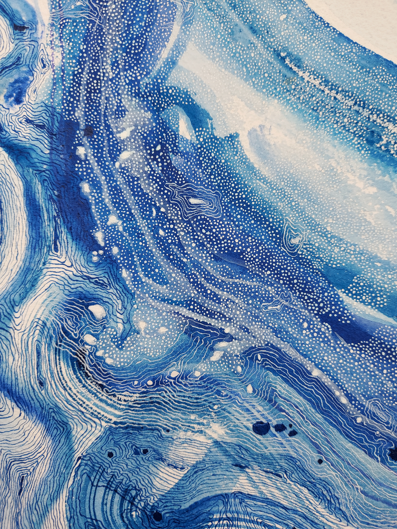 Moonlight reflected in murmuring water – Agata Kopydłowska, technika mieszana, 2024