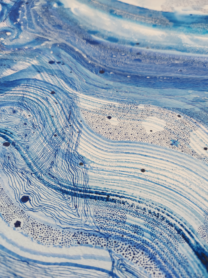 Moonlight reflected in murmuring water – Agata Kopydłowska, technika mieszana, 2024