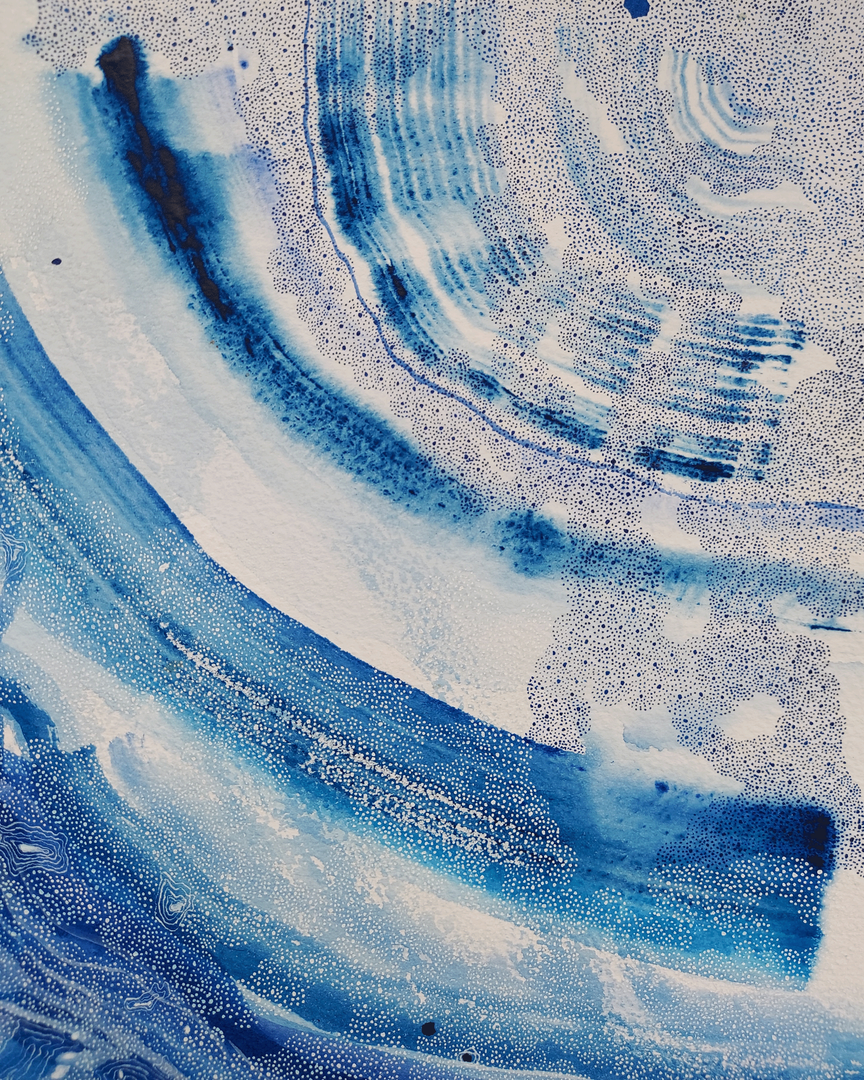 Moonlight reflected in murmuring water – Agata Kopydłowska, technika mieszana, 2024
