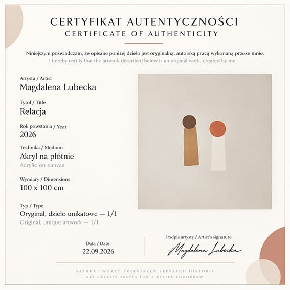 Relacja – Magdalena Lubecka, akryl, 2026