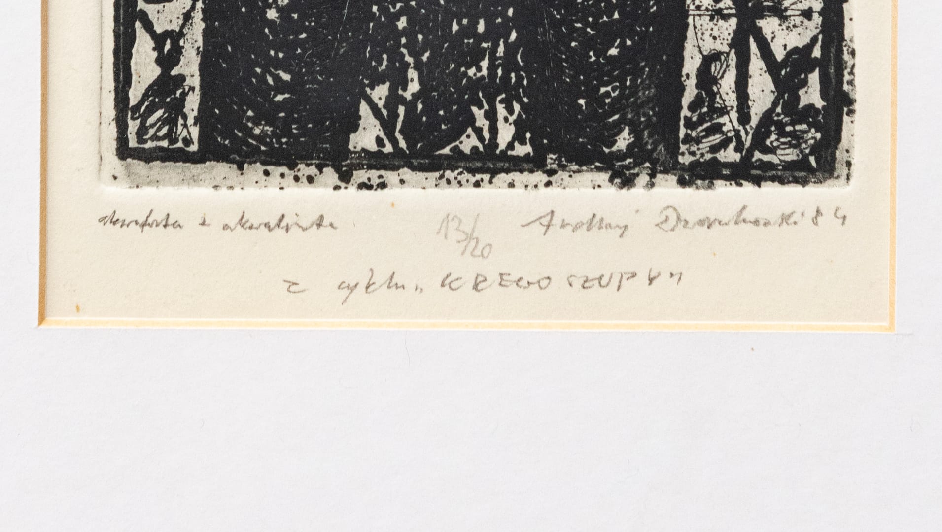 Z cyklu Kręgosłupy – Andrzej Dworakowski, akwaforta, 1984