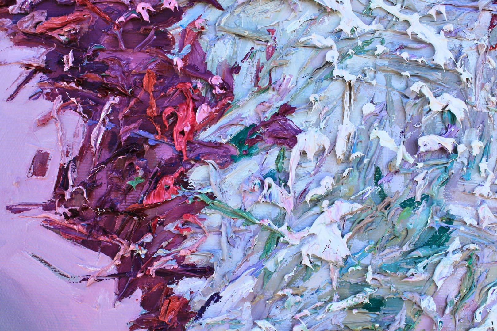 Flowering (123) – Olena Horhol, olej, 2026