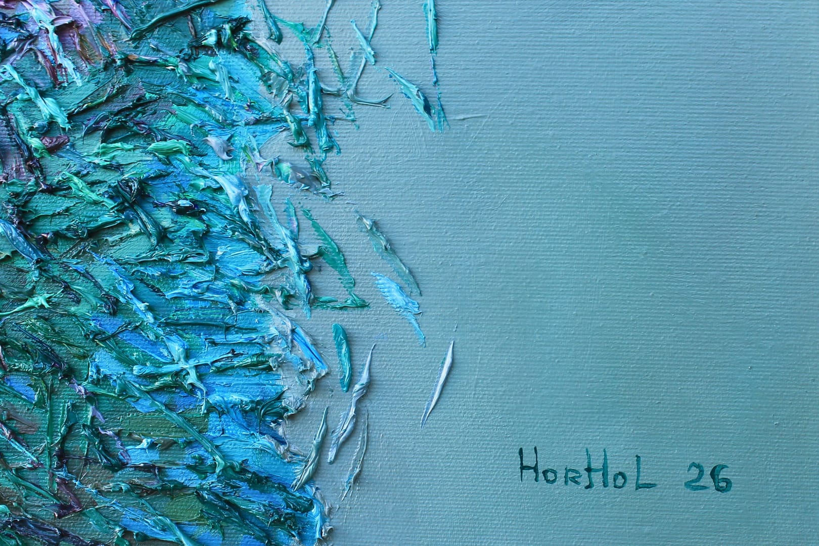 Flowering (123) – Olena Horhol, olej, 2026